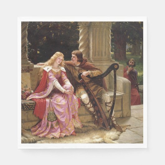 Tristan en Isolde (middeleeuwse Romance)  kunst Servet (Voorkant)