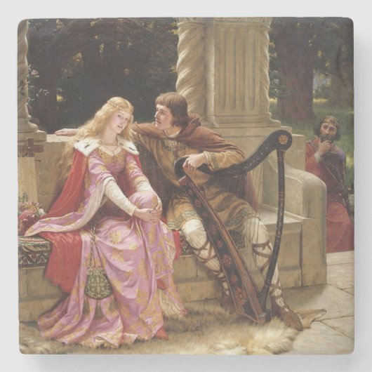 Tristan en Isolde (middeleeuwse Romance)  kunst Stenen Onderzetter (Voorkant)
