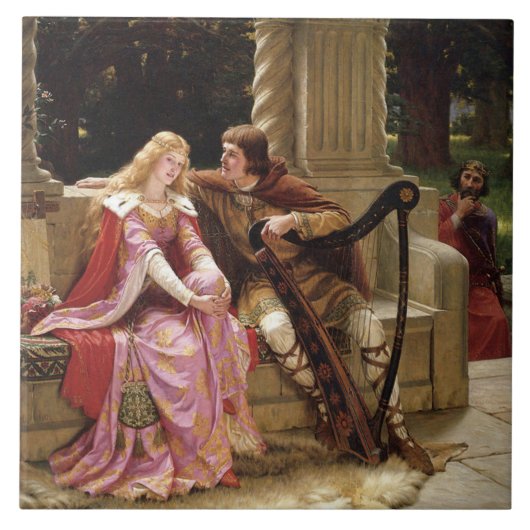 Tristan en Isolde (middeleeuwse Romance)  kunst Tegeltje (Voorkant)