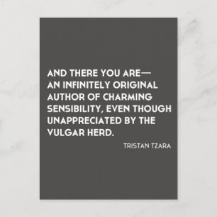 Tristan Tzara: "Oneindig origineel" Briefkaart