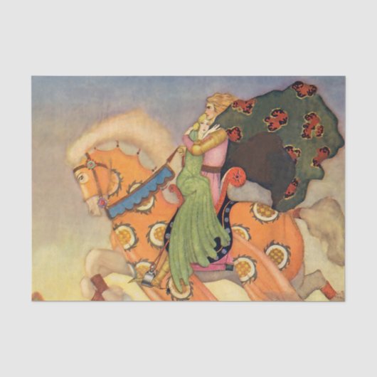 “Tristram Carries His Love” door Thomas Mackenzie Tissuepapier (Voorkant)