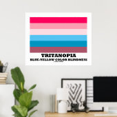 Tritanopia Blue-Yellow Color Blindness Poster (Thuiskantoor)