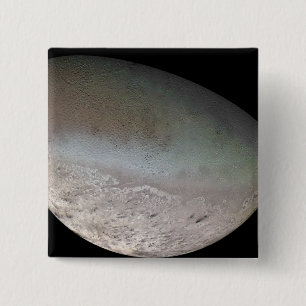 Triton, de grootste maan van de planeet Neptune Vierkante Button 5,1 Cm