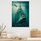 Triton (met Logo tekentafel) Poster (Keuken)