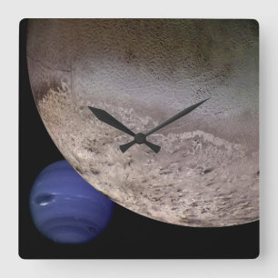 Triton met Neptune Vierkante Klok