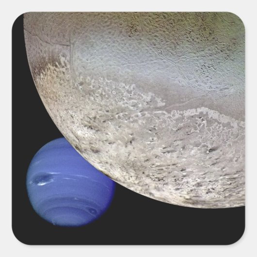 Triton met Neptune Vierkante Sticker (Voorkant)