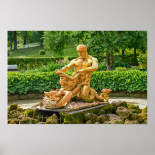 Tritonfontein, Oranjerie Tuin, Peterhof, Rusland Poster