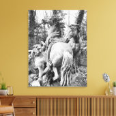 Tritons die twee paarden van de zon groomt canvas afdruk (Insitu (Woonkamer))
