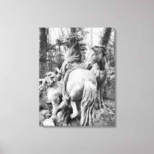 Tritons die twee paarden van de zon groomt canvas afdruk (Voorkant)