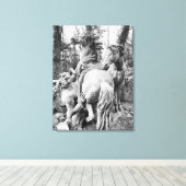 Tritons die twee paarden van de zon groomt canvas afdruk (Insitu (Houten vloer))