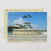 Tritons Fountain in Valletta Malta Briefkaart (Voorkant / Achterkant)