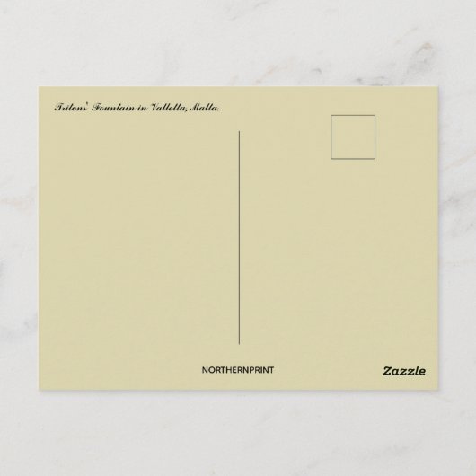 Tritons Fountain in Valletta Malta Briefkaart (Achterkant)