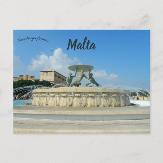 Tritonsfontein in Valletta Malta Briefkaart (Voorkant)