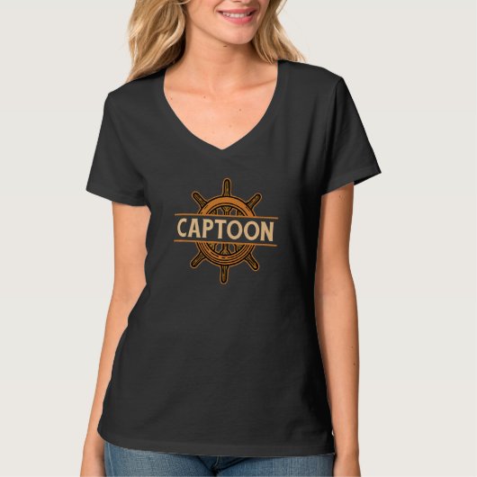 Tritoon Kapitein Pontoon Captoon 3 T-shirt (Voorkant)