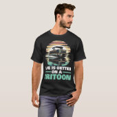 Tritoonboot Drie Pontons Boot Ponton Kapitein B T-shirt (Voorkant volledig)