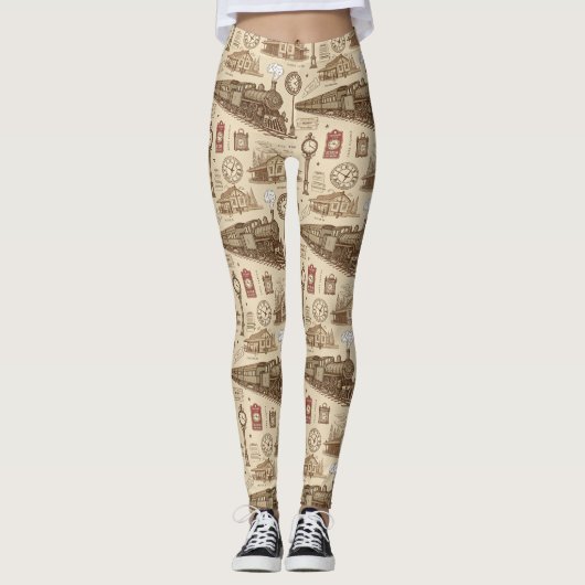 Trits Patroon Oude Treinstations (1) Leggings (Voorkant)