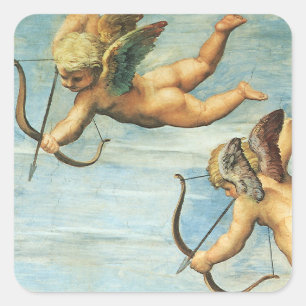 Triumf van Galatea engelen detail door Raphael San Vierkante Sticker
