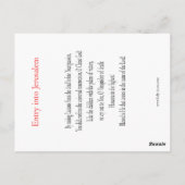 Triumfale inzending in Jerusalem Prayer Card Briefkaart (Achterkant)