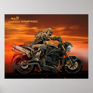 Triumph Motorcycle Triple Print 26x20'