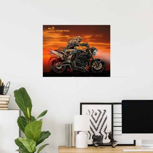Triumph Motorcycle Triple Print 26x20' (Thuiskantoor)