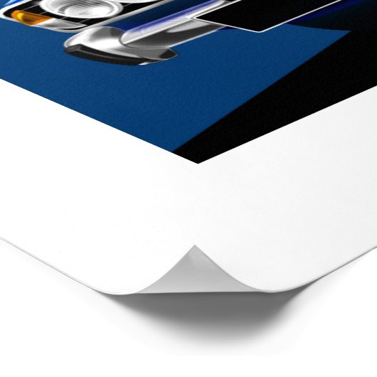 Triumph Stag Poster illustratie Tahiti Blue (Hoek)