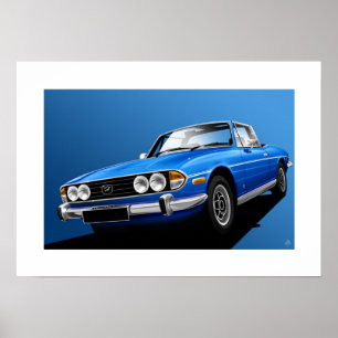 Triumph Stag Poster illustratie Tahiti Blue