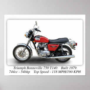 Triumph T140V Bonneville 750 motorfiets - A3-forma Poster