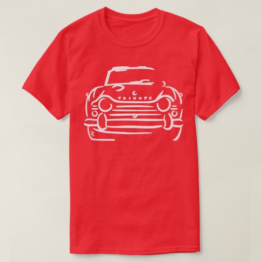 Triumph TR250 White British Car Lover T-shirt (Design voorkant)