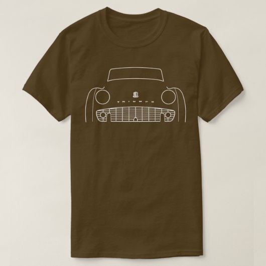Triumph TR3 British classic car white overzicht Lo T-shirt (Design voorkant)