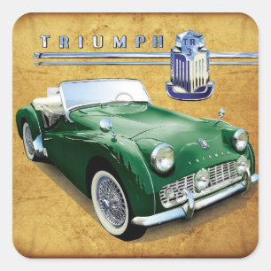 Triumph TR3  roadster Vierkante Sticker