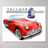 Triumph TR3 schilderij Poster (Voorkant)