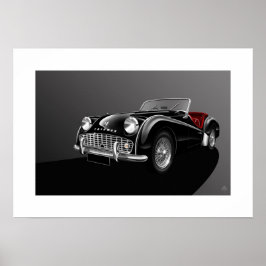 Triumph TR3A Poster Illustratie