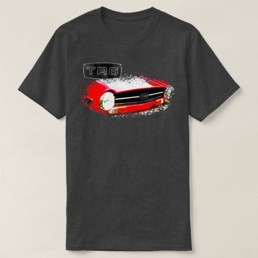 Triumph TR6 1970s Britse klassieke elementen met b T-shirt (Design voorkant)