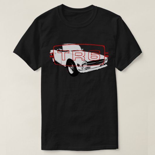 Triumph TR6 1970s klassieke sport monoblock wit w T-shirt (Design voorkant)