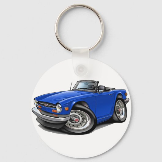 Triumph TR6 Blue Car Sleutelhanger (Voorkant)