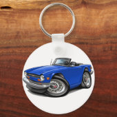 Triumph TR6 Blue Car Sleutelhanger (Voorkant)