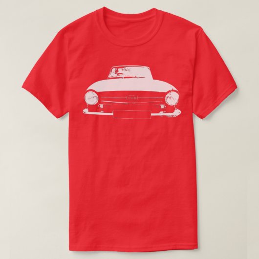 Triumph TR6 klassiek Brits autowitte blok T-shirt (Design voorkant)