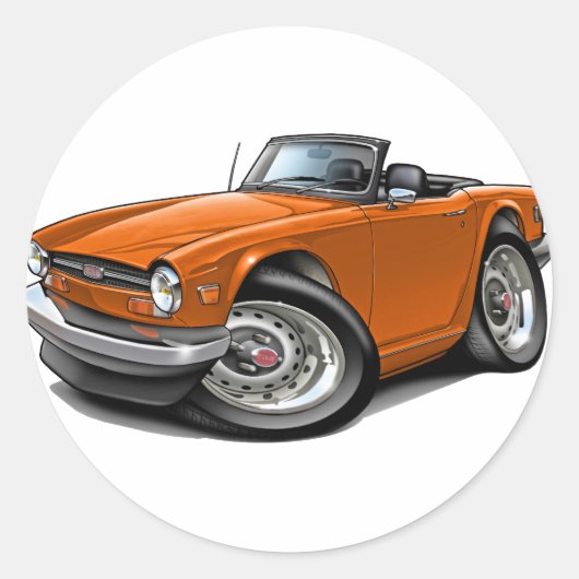Triumph TR6 Oranje auto Ronde Sticker (Voorkant)