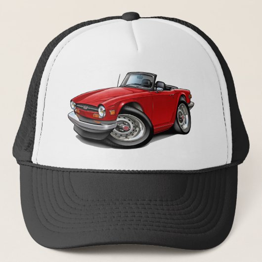Triumph TR6 Red Car Trucker Pet (Voorkant)