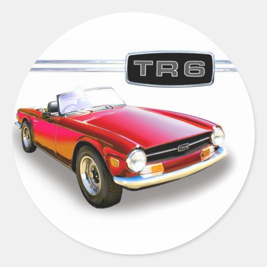 Triumph TR6 Ronde Sticker (Voorkant)