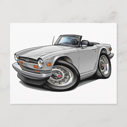 Triumph TR6 White Car Briefkaart (Voorkant)