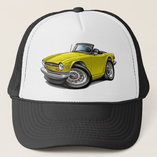Triumph TR6 Yellow Car Trucker Pet (Voorkant)