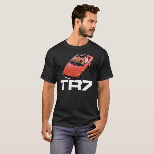 Triumph TR7 - Rood met witte logo Klassieke T-Shir T-shirt (Voorkant volledig)