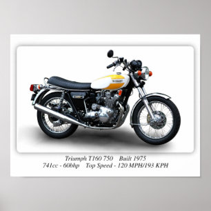 Triumph Trident T160 750 motorfiets - A3 Poster