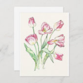 Triumph Tulips over uitnodigingen. Kies je maat. Kaart (Voorkant / Achterkant)