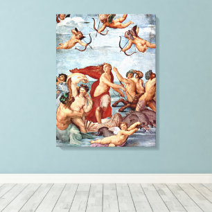 Triumph van Galatea door Raphael Sanzio Canvas Afdruk