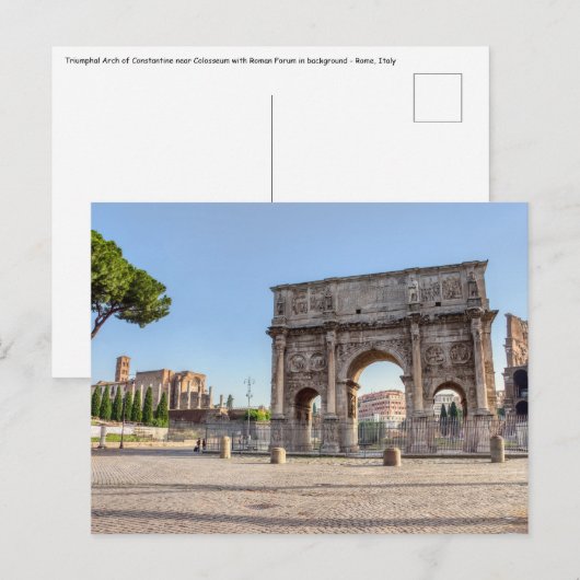 Triumphal Arch of Constantine - Rome, Italië Briefkaart (Voorkant / Achterkant)