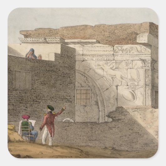 Triumphal Arch, Tripoli, bord 4 van 'A Narrative' Vierkante Sticker (Voorkant)