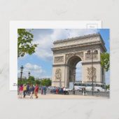Triumphale Arch op Champs Elysesboulevard in Pari Briefkaart (Voorkant / Achterkant)