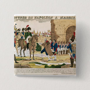 Triumphant Entry the French in Madrid Vierkante Button 5,1 Cm